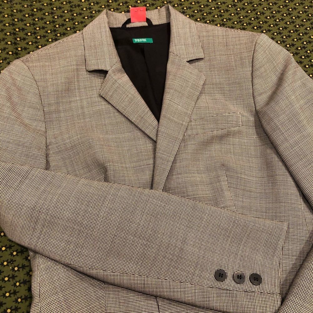 SALE‼️Benotton Blazer Wool Houndstooth 2 Button Sz 6